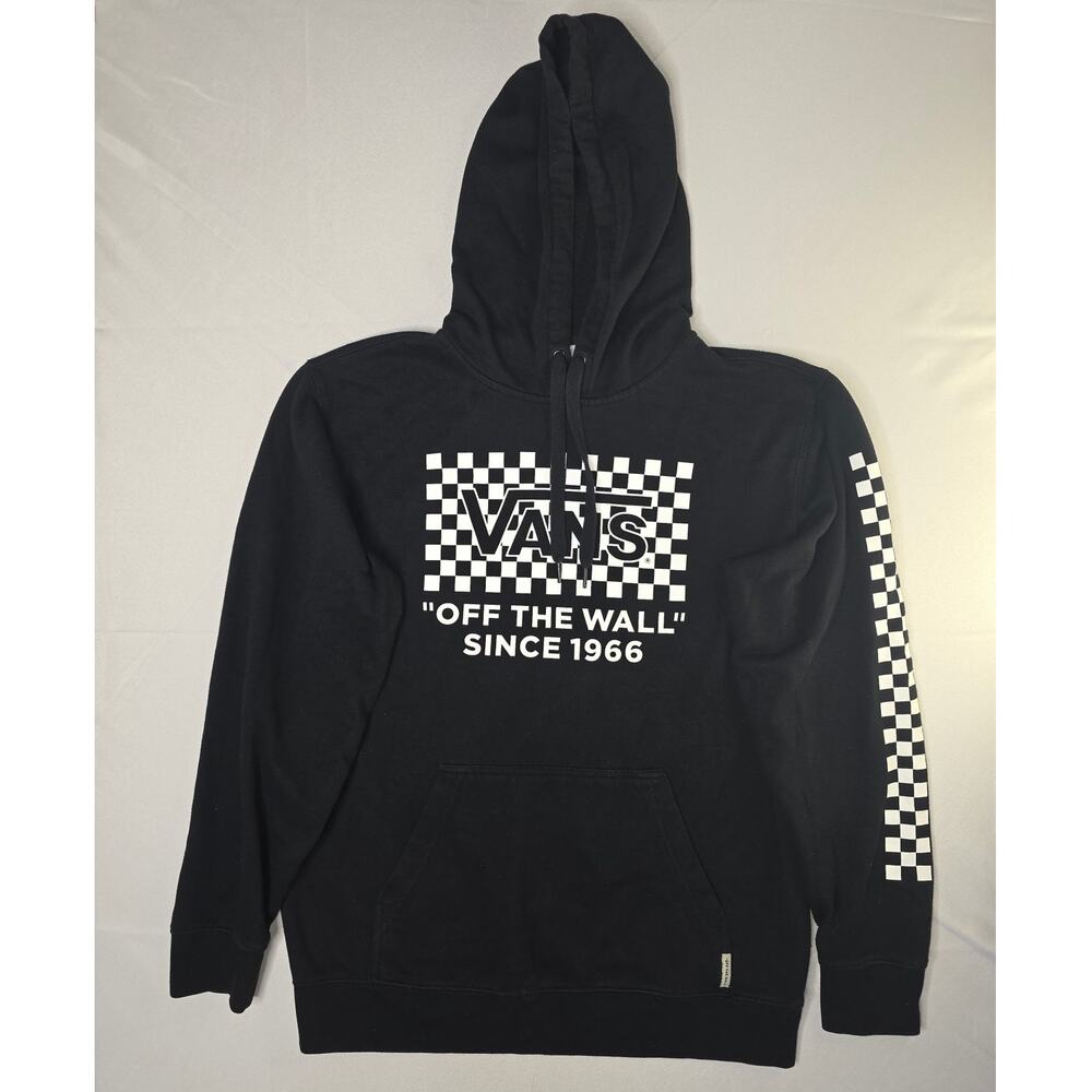 Vans graphic checkerboard black pullover hoodie Size M
